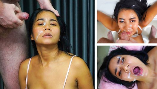 Ejaculação facial para puta asiática milf