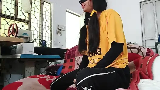 Store room with Romantic beautiful sexy girl sucking  . fucking