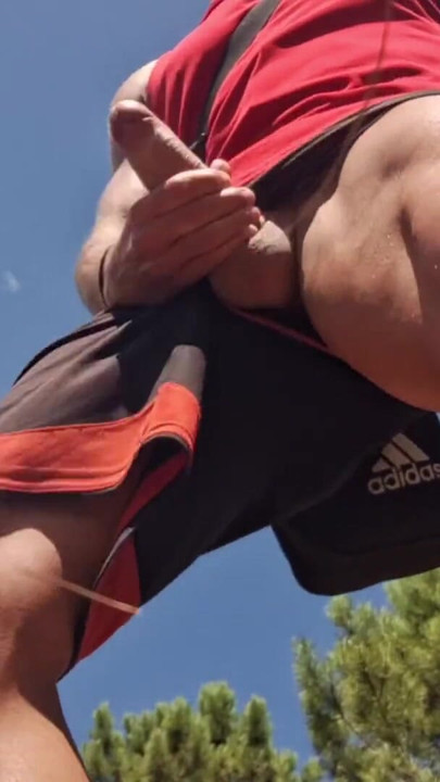 Risky Nature Walk Jerk Off - Got Super Horny and Stroked My Cock Outside | Clip 1