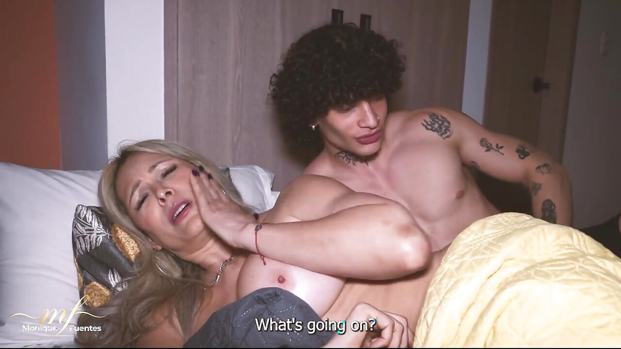 A Stepmother Ends up Being Fucked by Her Stepson While Sharing a Hotel Bed - Monique Fuentes & Jordy Fabian