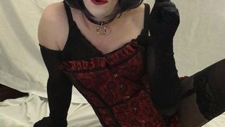 Painted Slut talking dirty, stroking and smoking