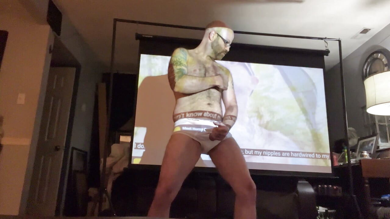 Married Hairy Muscle Daddy neighbor in briefs gets horny shows off and masturbates his addiction to penis hairy cock erect dick