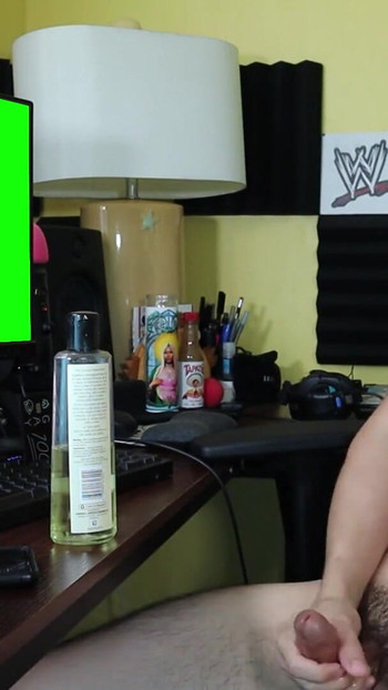 Iconic moment from "Nutting 2 Your Nudes (Choose ur own adventure) (Generic Green Screen Gerk Off) Geraldo Cum Tribute"