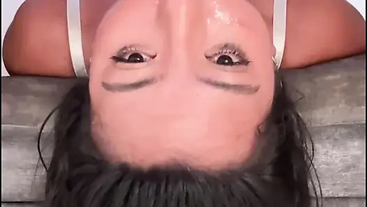 Mishell chokes on big cock in her throat