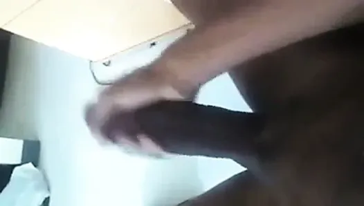 Black dude jerking his MONSTER COCK