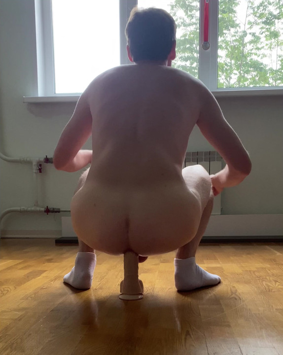 White Gay ass dildo fuck