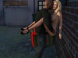 La tentation d’Angelica : une femme blanche infidèle se fait baiser brutalement par un black dans une ruelle sombre, épisode 14