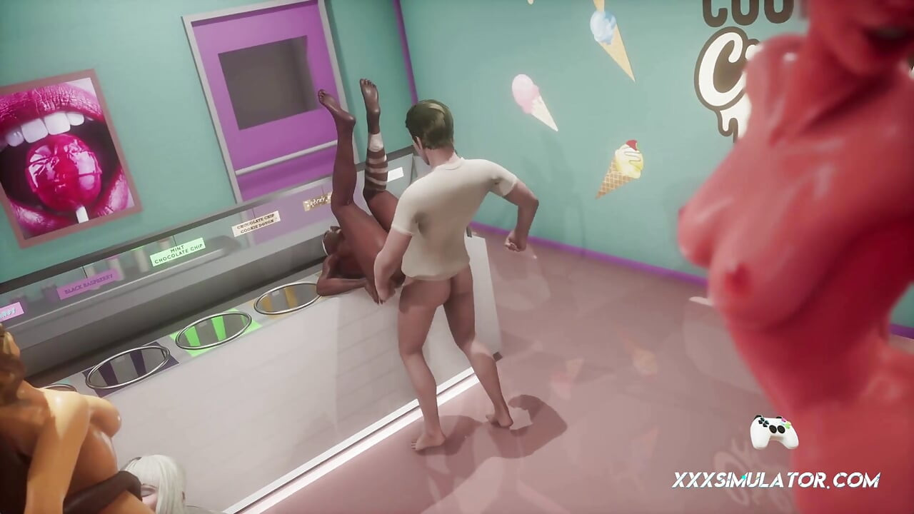 3D Orgy Turns Rough as All Holes Are Used & Overfilled With Cum