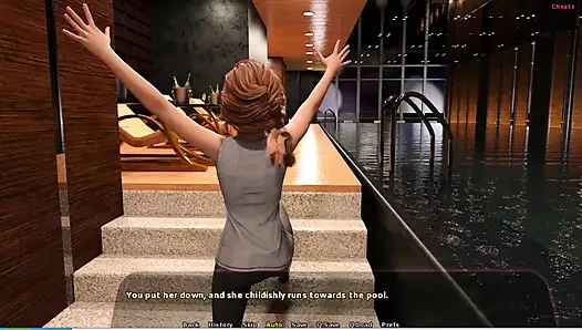 Haley hikayesi #14 - Adriana ve Haley yüzme havuzunda seksi bir an yaşadı... Johannes, Adriana'ya siktirdi.