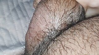 Step mom handjob step son hairy dick in bed