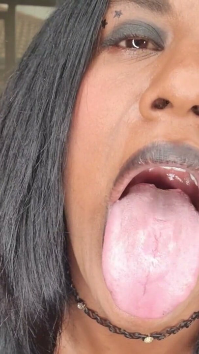 Desi slut dirty talking while playing, displaying her tongue and soft lips | Clip 3