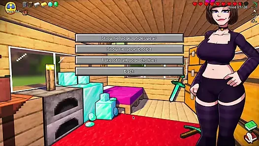 HornyCraft Minecraft Parody Jenny Gives Sloppy Deepthroat Blowjob to Futanari Alex