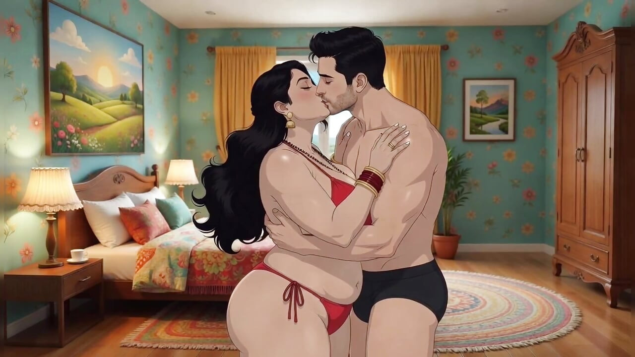 Desi indisk bhabhi er hjemme alene med mannen sin på soverommet, så å ha sex med hindi lyd