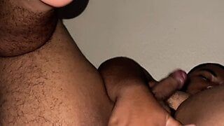 Bear Jerks Off uncut dick with Giant Cum Shot