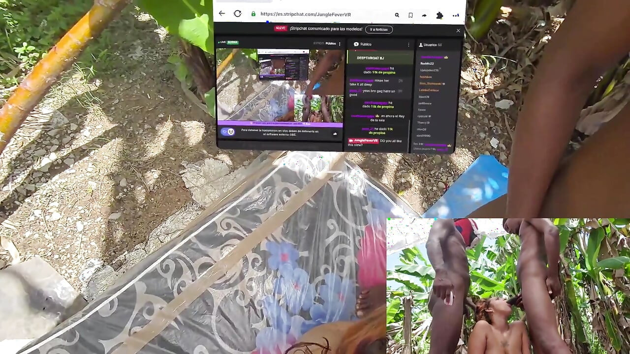 Big ass White girl sucks 2 dicks in mixed reality
