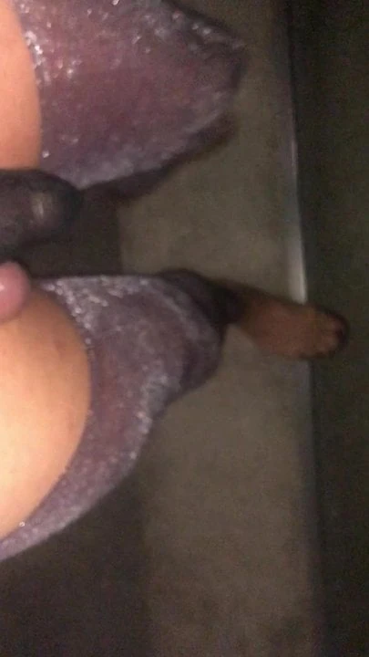 At the Railway Station with Nylons & clear Sandals