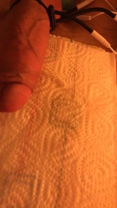 E-stim All my cum thanks electricity without hand