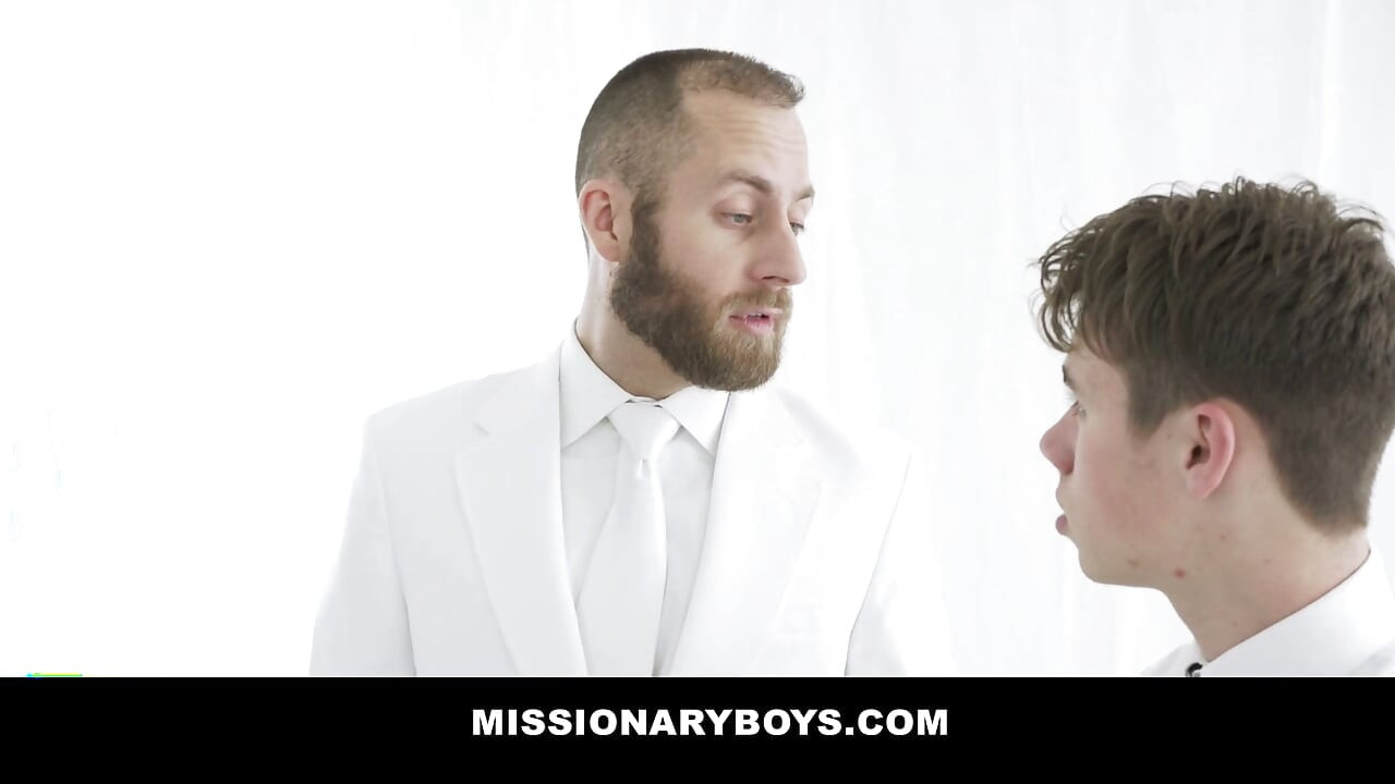 Young missionary boy gives a priest a cum facial