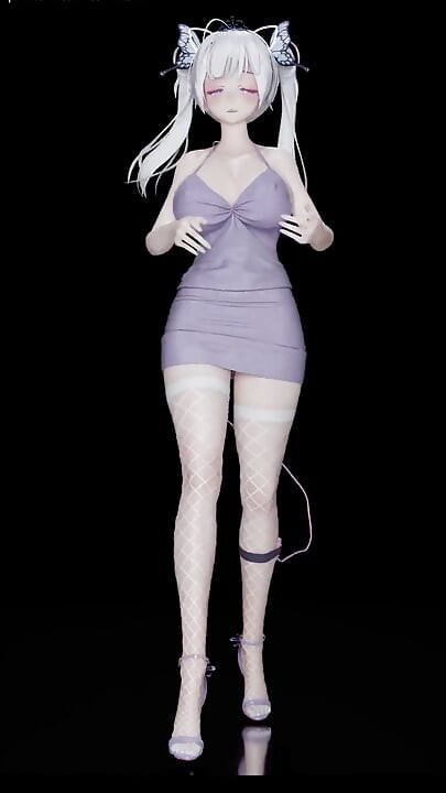 Exid - Hot Pinkwhite Fishnet Stockings Butt Plug Twin Ponytails