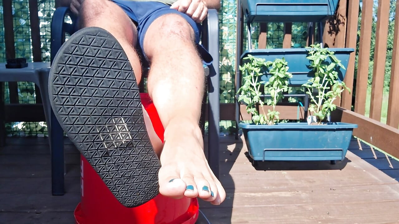 Do you want me to leave my sandals on or take them off as you worship my feet with your mouth and cock