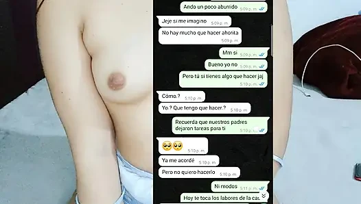 Ich sende Nachrichten zu meinem stiefbruder und masturbiere ihn am ende sehr gut bis zum orgasmus.