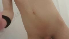 Slut boy in shower hungry for daddy cocks