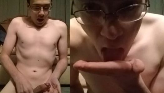 Twink ruiniert Orgasmus und schluckt dann Sperma