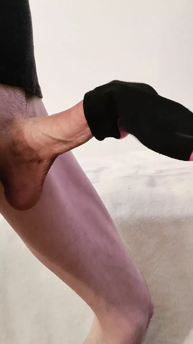 Sock hanging on my cock