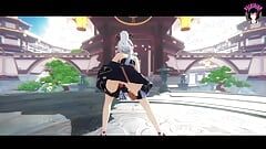 Kamisato Ayaka - Baile sexy con enfoque en el culo