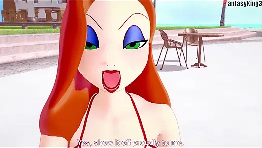 Jessica rabbit blowjob im öffentlichen pool