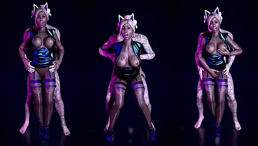 Hot Mulatto Babe Gets Fucked by Big White Cock at Nightclub