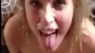 Rad Blonde Chick Gets A Phone Facial