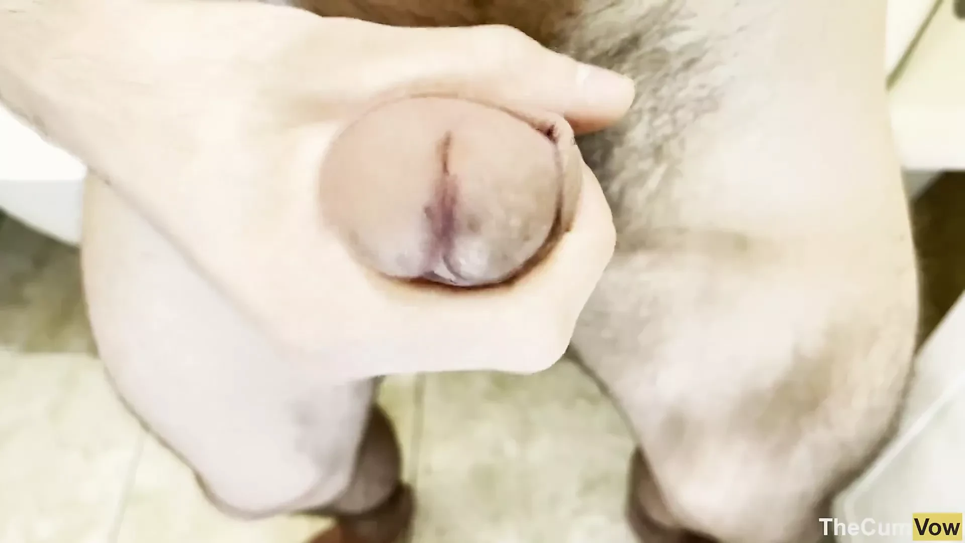 Standing Masturbation & Cum Explosion - Close UP Hairy Twink Legs