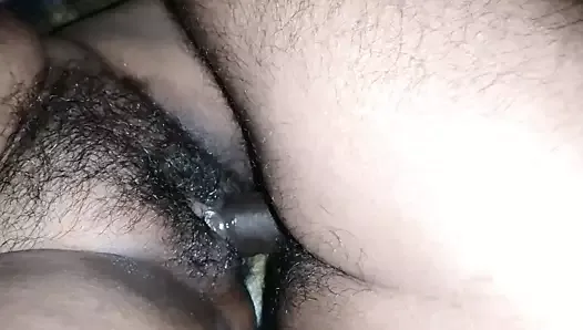 Fucked my wife’s hairy pussy with creampie.