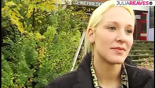 Blonde slut rubs clit and squeezes tits while naked