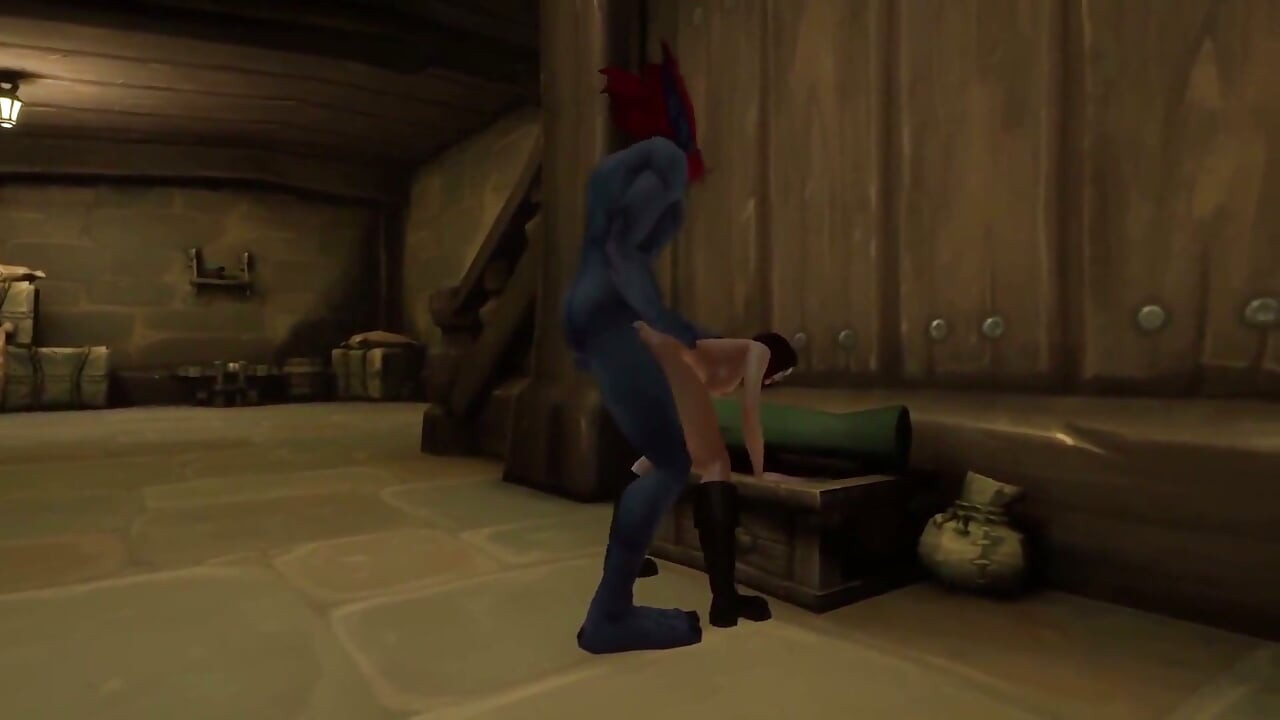 Deze meid wordt hard in haar kont geneukt door een wratroll - Warcraft porno-parodie