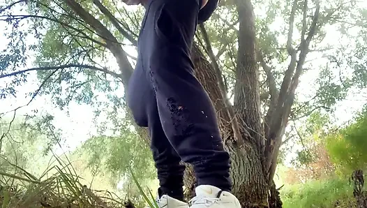Step on Used Condoms, Bottles, Leaves, Branches and Jerk off - Crush Things and Cum