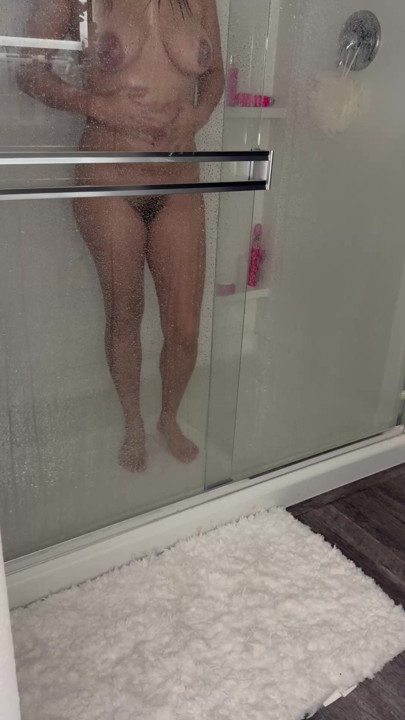 Big tits Latina MILF in the shower