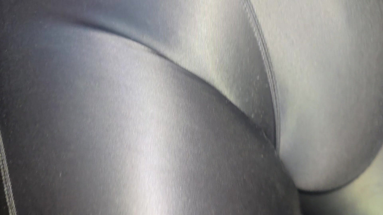 Silver shiny spandex bulge rub