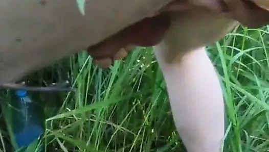 Fucking My Husband with a Huge Dildo in the Woods