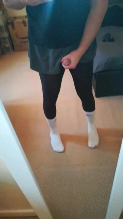Playing with Uncut Clit in School Uniform