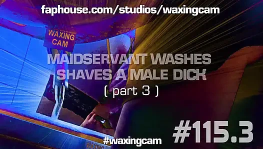 #115 (part3) Maidservant Shaves a Male Dick