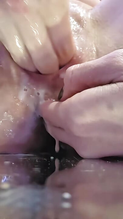 Dirty talking wife squirts three times on video call