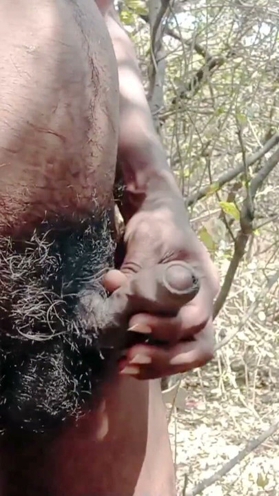 Rajesh Playboy 993 outdoor masturbation big cock and cumming in the jungle. Outside handjob | Clip 1