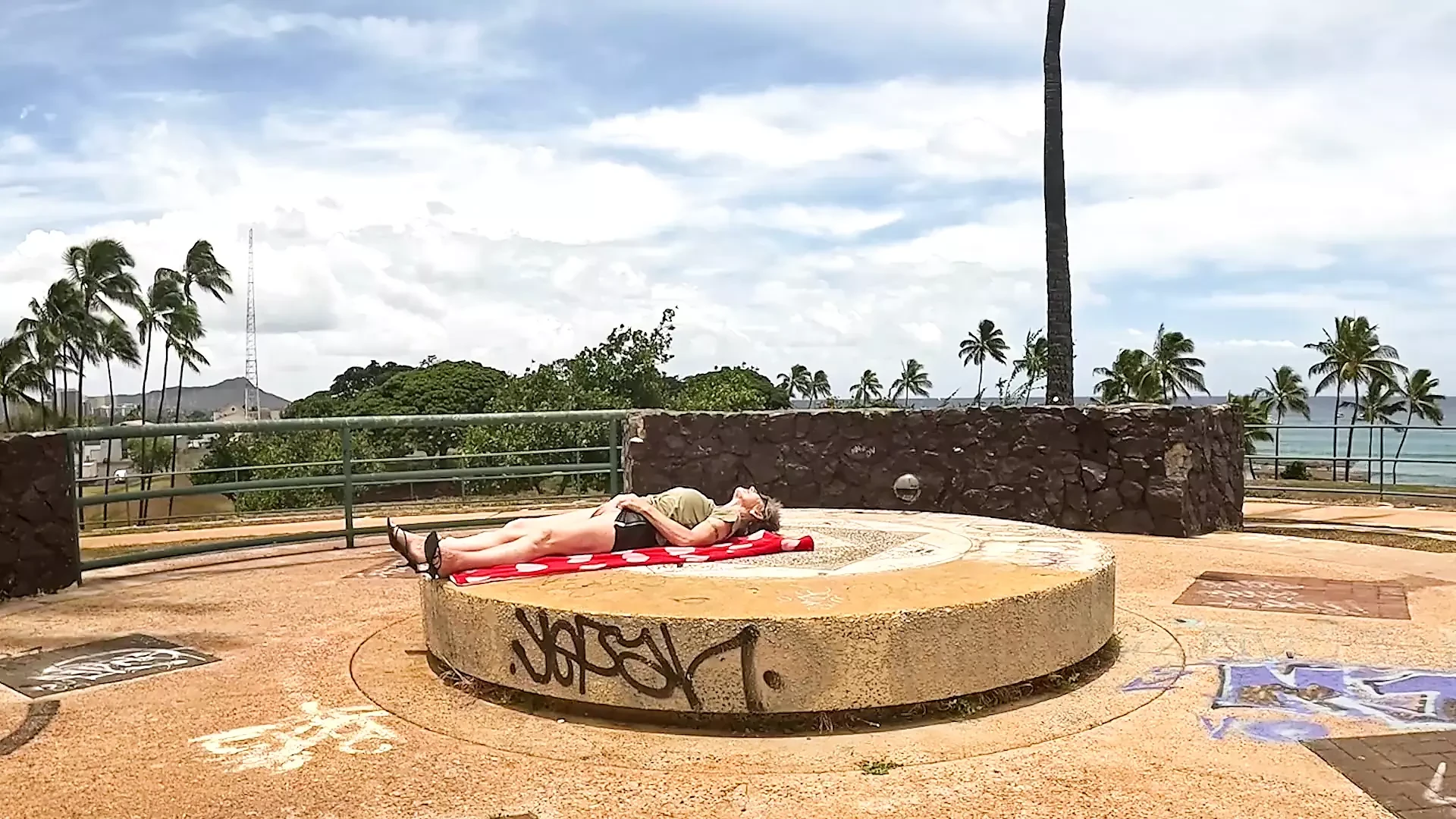 We Found a Large Round Stone Sundial (altar) at the Top of a Hill in a Park
