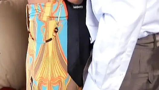 Lusty Latina Belle Gets Rough Doggystyle Pounding on White Sofa