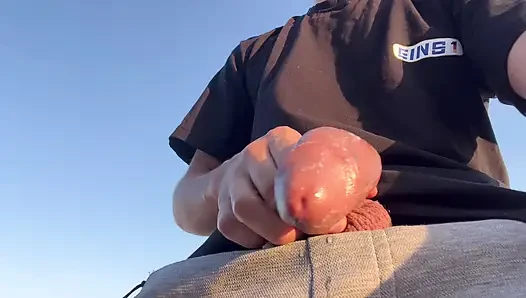 Horny Man Masturbating in Public