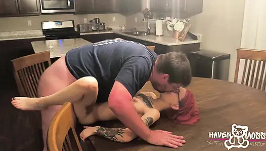 Haven Moss Has Sex on the Kitchen Table