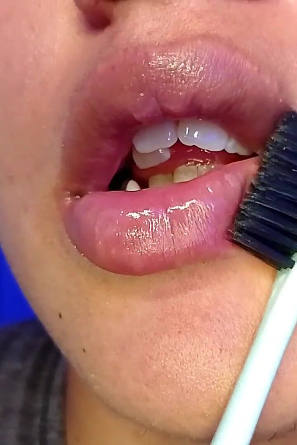 Brushing My Teeth and Showing You My Teeth (close-up)