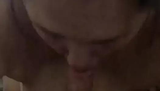Huge boobs chubby amateur slut sucks cock